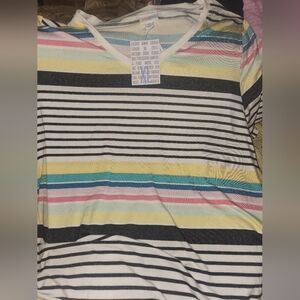 Lularoe Iris XL nwt multicolor stripes.